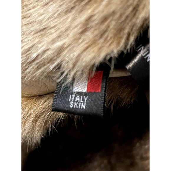 Mark Andre New York XL Mens Reversible Leather Fur Trench Coat Italy Skin - Picture 5 of 5